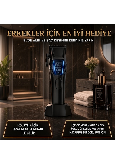 Wablow Saç Kesme Makinesi Şarjlı Tıraş Makinesi Erkek Bakım Seti
