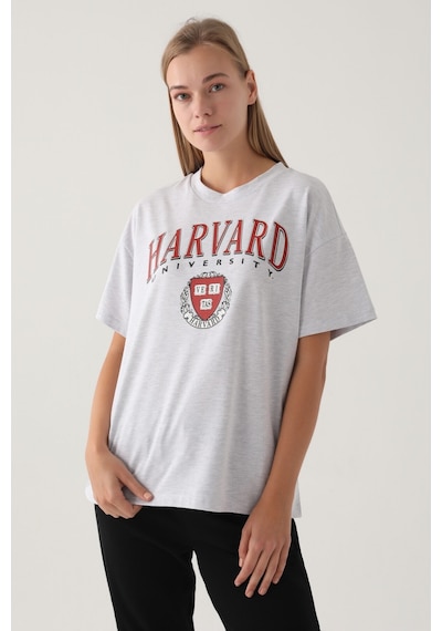 Harvard Kar Melanj Kadın T-shirt 5274-41188 Kar Melanj
