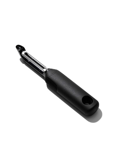 Ayrex Good Grips Paslanmaz Çelik Tırtıklı Bıçaklı Sebze Soyma Aleti, Siyah Diğer