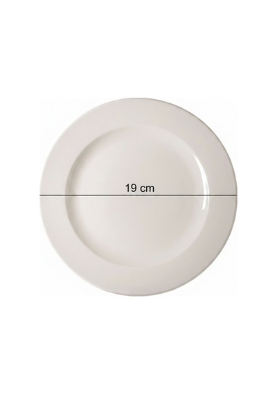 12'li Tuna Pasta Tabağı Yanaklı 19cm Krem Rinart