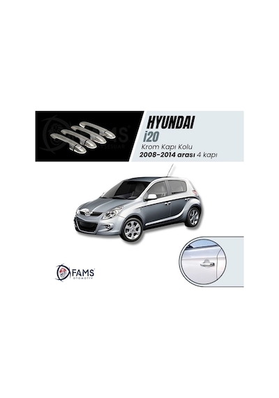 Hyundai İ20 Krom Kapı Kolu 4 Kapı 2008-2014 Arası Paslanmaz Çelik