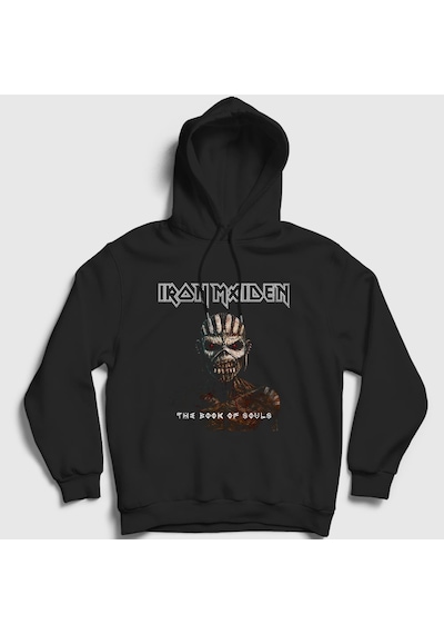 Presmono Unisex Souls Iron Maiden Kapüşonlu Sweatshirt Siyah