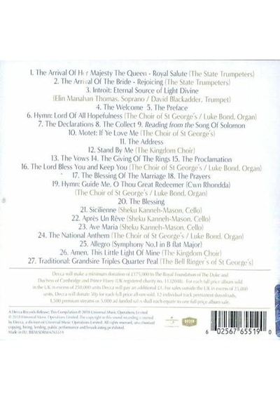 The Royal Wedding - The Official Album Cd