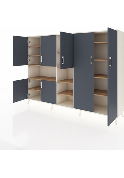 Hyperion Dolap 13 Raflı 7 Kapaklı 220x44x163 Aytaşı-antrasit/çam Aytaşı-antrasit/çam Hyperion Dolap 13 Raflı 7 Kapaklı 220x44x163 Aytaşı-antrasit/çam Aytaşı-antrasit/çam