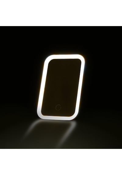 Şarjlı Led Ayna - Beyaz - 18x12 Cm Çok Renkli