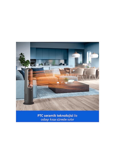 Phılıps Amf970/10 Fan, Isıtıcı, Nemlendirici 4'ü 1 Arada Hava Temizleyici Gri