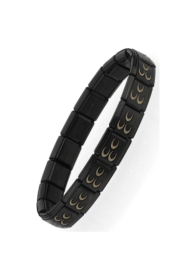 Osmanlı Üç Hilal Bayrağı İtalyan Charm Unisex Çelik Bileklik Scb58 Siyah