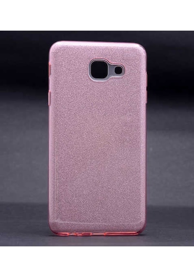 Galaxy Uyumlu J7 Max Kılıf Shining Simli Silikon Kılıf Rose Gold