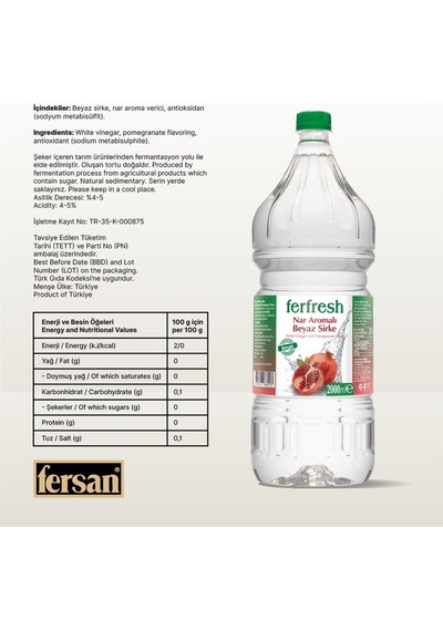 Ferfresh Beyaz Sirke 2 Lt Pet Nar Aromalı X 3 Adet