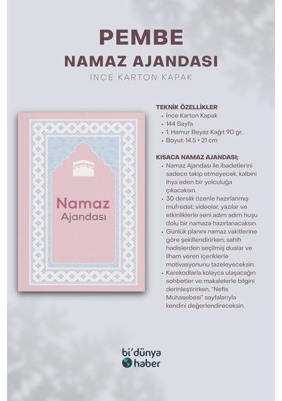 Namaz Ajandası Pembe Çok Renkli