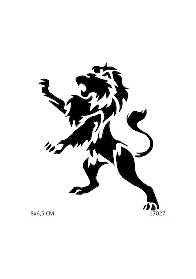 Airbrush Tattoo Yırtıcı Aslan Yapışkanlı Stencil Süsleme Ve Boyama Kalıbı