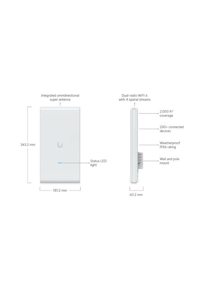 Ubıquıtı U6 Mesh Pro Wıfı6 Dış Mekan Harici Access Point