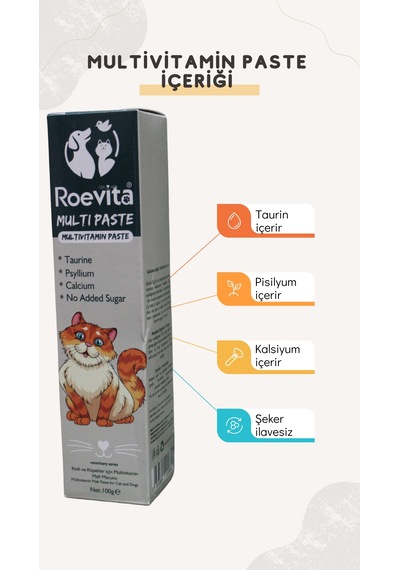 Roevita Kedi ve Köpekler İçin Multi Vitamin Paste 100 G