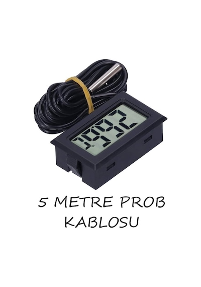 Dijital Iç Veya Dış Sıcaklık Ölçer Ev Ve Bebek Odası Termometre - 5 Metre Problu