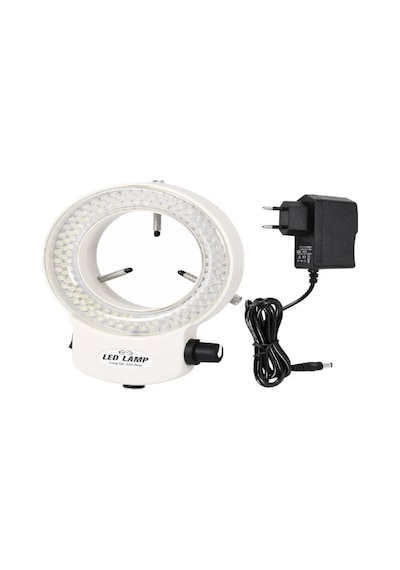 144 Led Stereo Mikroskop Halka Işık - Dimmerli Parlaklık Ayarlı Ring Light Aydınlatma Beyaz