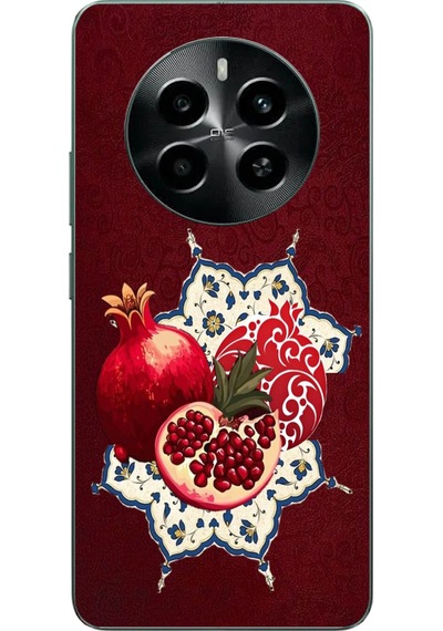 Realme 12 4g Uyumlu Nar Retro Baskılı Silikon Kılıf Renkli