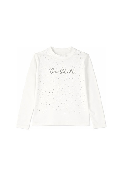 Taşlı Çocuk Sweatshirt Ekru