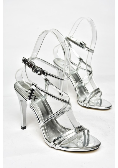Fox Shoes S997066334 Gümüş Ayna İnce Topuklu Kadın Ayakkabı Gümüş
