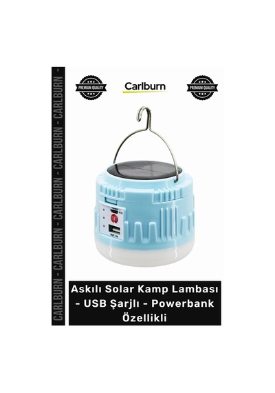 Özel Üretim Güneş Panelli Çadır Feneri Askılı Solar Kamp Lambası Usb Şarjlı Powerbank Özellikli Çok Renkli