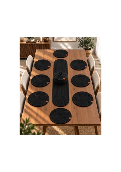 8 Kişilik Supla Runner Takımı Halat Kordon İp Örgü Amerikan Servis Runner Kapaklı Ekmek Sepeti Bohem Dekoratif Masa Sunum Seti Siyah 934610851 Siyah 8 Kişilik Supla Runner Takımı Halat Kordon İp Örgü Amerikan Servis Runner Kapaklı Ekmek Sepeti Bohem Dekoratif Masa Sunum Seti Siyah 934610851 Siyah
