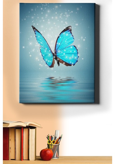 Webstyle Sayılarla Boyama Seti Kasnaklı Mavili Kelebek 60x75 Cm
