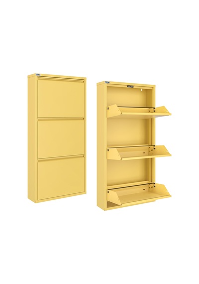 Ceha 3'lü Metal Ayakkabılık - Açık Sarı/butter K.AYK-3/M1812