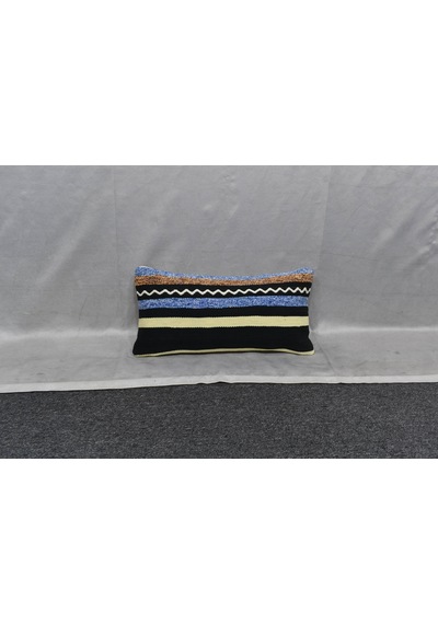 Zehra Abla Halı Yeni El Dokuma Dekoratif Lumbar Kilim Kırlent Yastık Kılıfı 6204