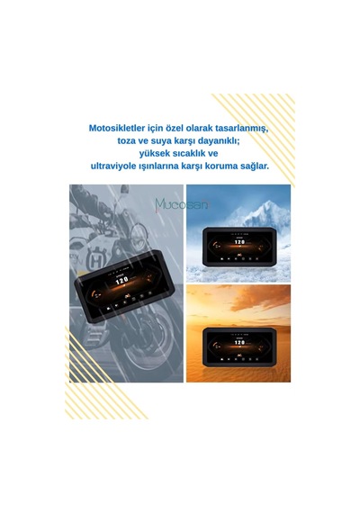 5"ınch 2k Ultra Hd Motosiklet Multimedya Seti Çift Kamera + Basınç Sensörü + Carplay/android