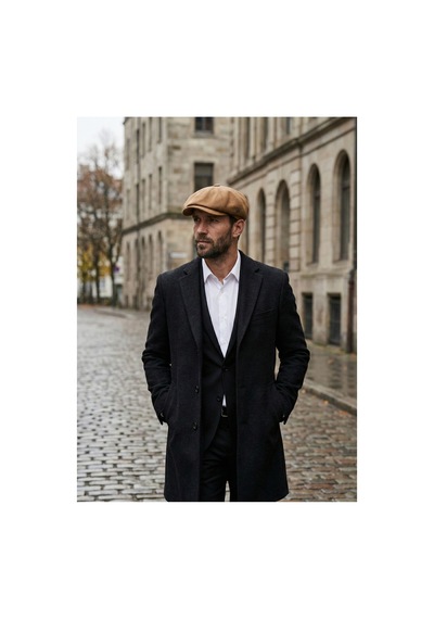 Emybox Erkek Kaşe 8 Köşe Kasket Şapka Klasik Retro- Peaky Blinders Tarzı Lastikli Standart Beden 26