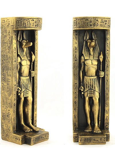 Anubis Figürlü Mumluk Renkli
