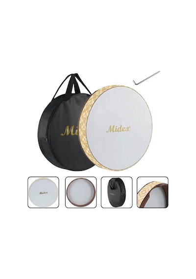 Midex Br-510x 10'lu Bendir Def Toptan Paket Akort Ayarlı El Tutma Oyuklu Çantalı