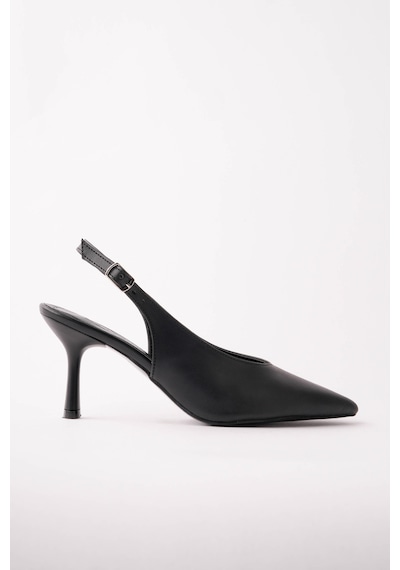 Esatsani Siyah Cilt Deri Sivri Burun Arka Açık 9 Cm Topuk Vısıon Stiletto Kadın Ayakkabı Siyah Cilt Deri Esatsani Siyah Cilt Deri Sivri Burun Arka Açık 9 Cm Topuk Vısıon Stiletto Kadın Ayakkabı Siyah Cilt Deri
