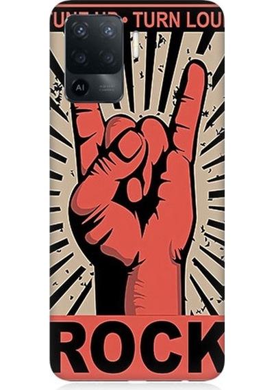 Oppo Reno 5 Lite Uyumlu Rock Müzik Desenli Silikon Kılıf