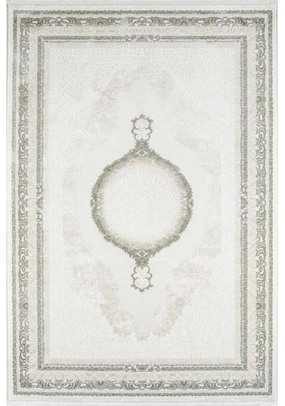 Hoom Rugs Akik 8622 Yeşil Modern Makine Halısı Yeşil Krem