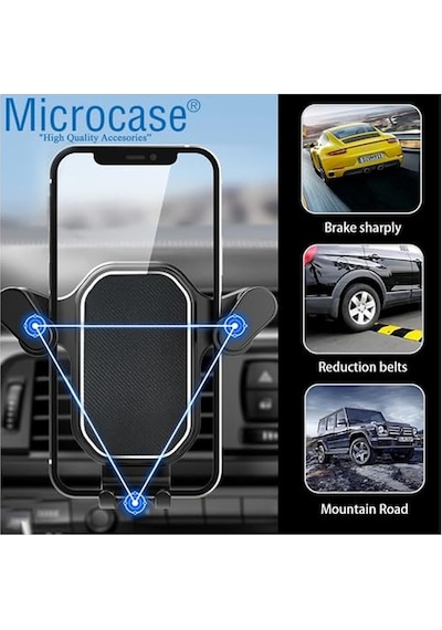 Ayrex 360 Derece Dönebilir Araç İçi Izgaralıktan Otomatik Kavramalı Metal Kelepçeli Telefon Tutucu - Al3738 Genel