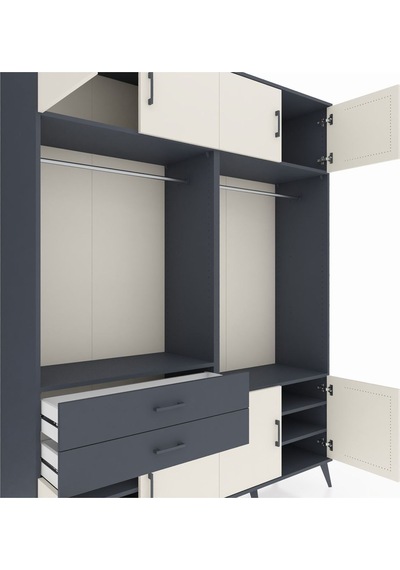 Hyperion Gardrop 7 Raflı 2 Çekmeceli 2 Askılı 176x44x221 Antrasit-aytaşı/antrasit Aytaşı/antrasit Hyperion Gardrop 7 Raflı 2 Çekmeceli 2 Askılı 176x44x221 Antrasit-aytaşı/antrasit Aytaşı/antrasit