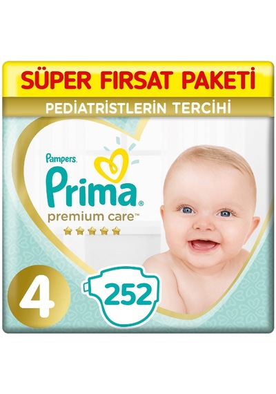Prima Premium Care 4 Beden Bebek Bezi 84x3 252 Adet 3'lü