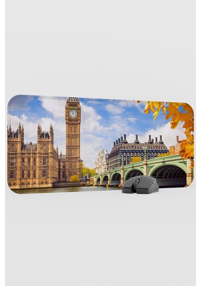 London Londra İngiltere 2 V1 70x30 Xl Gaming Kauçuk Kaymaz Taban Mouse Pad Fare Altlığı