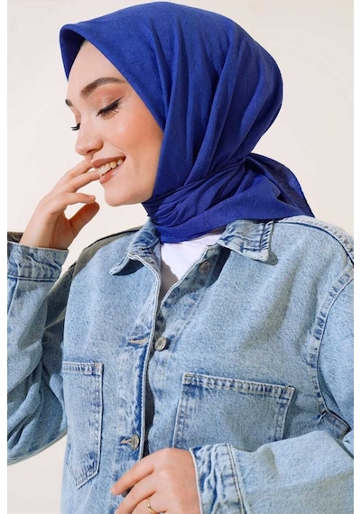 Bambu Kraş Eşarp Tesettür Giyim, Hafif, Rahat, Şık, Yüksek Kalite, Hijab, Scarf, Shawl Koyu Mavi