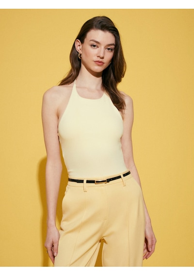 Dilvin 21051 Halter Yaka Askılı Top-açık Sarı
