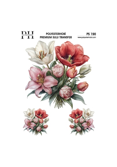 Polyesterhobi Premium Sulu Transfe 25x35 Cm Çiçek Desenli Ps 190