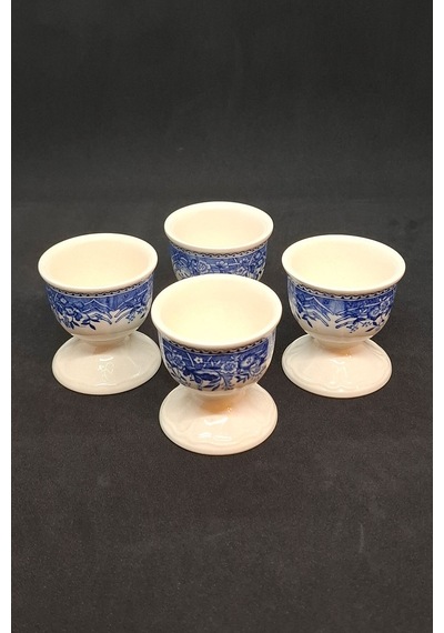 Mavi Burgenland Porselen 4 Adet Vintage Yumurtalık