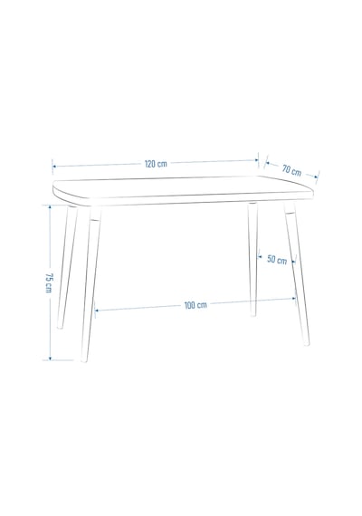 Vilinze Argos Sabit Mdf Beyaz Mutfak Masası - 70x120 Cm