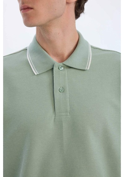 DeFacto Regular Fit Polo Yaka Kısa Kollu Waffle Tişört D7932AX25SPKH434