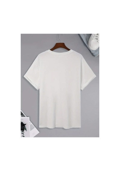 Panda Baskı Tekstil Özel Tasarım Baskılı Oversize Tshirt Beyaz