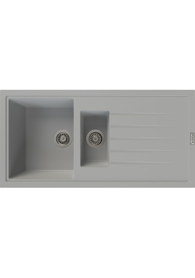 Polex Cristalüx Granit Evye P-01 Gri 1.5 Gözlü Tezgah Altı Ve Tezgah Üstü Mutfak Evyesi 99x49.5 CM