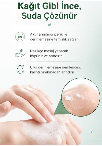Mini Kağıt El Sabunu Parfümlü Taşınabilir Hijyen Sabunu Katı Sabun 100'lü Yaprak Sabun
