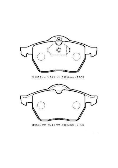 Opel Vectra B 96/99 Ön Fren Balatası Kablosuz Disk 155,3x74,1x19/156,3x74,1x18,5 Bramax - Fren Ve Ekipmanları