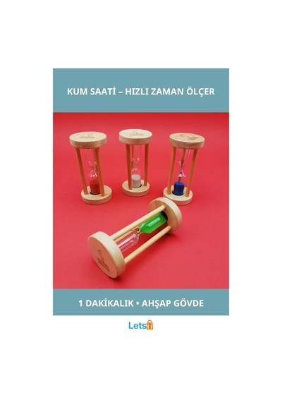 Ahşap 1 Dakikalık Kum Saati Şık Dekoratif Aksesuar 1 Adet