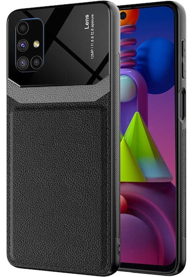 Samsung Galaxy Uyumlu M51 Kilif Lens Deri Görünümlü Tpu Kapak 474337972